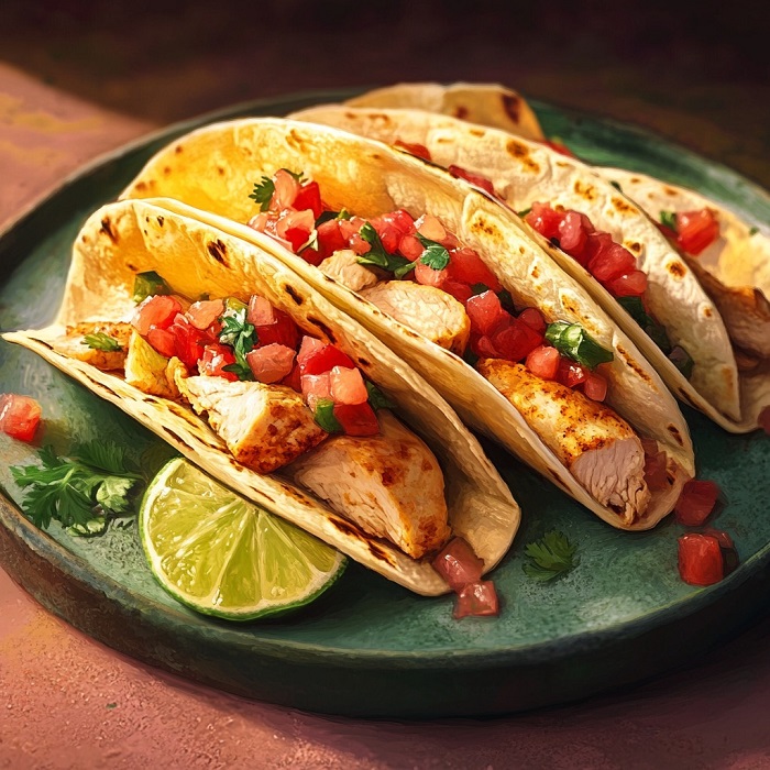 Tacos aux Restes de Poulet Rôti & Salsa Fraîche