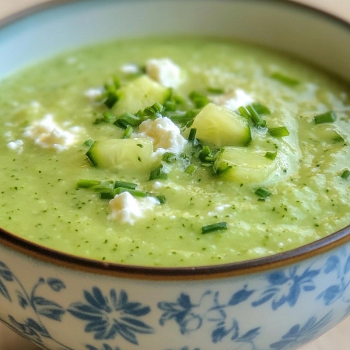 Soupe glacée concombre & chèvre