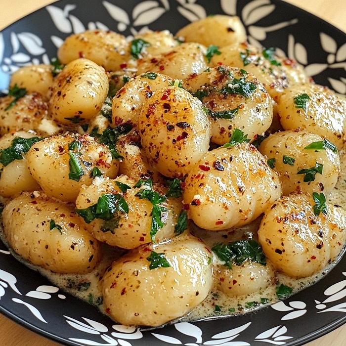 Gnocchis crémeux au chèvre et herbes