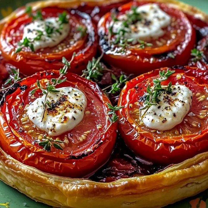 Tarte fine tomates & chèvre
