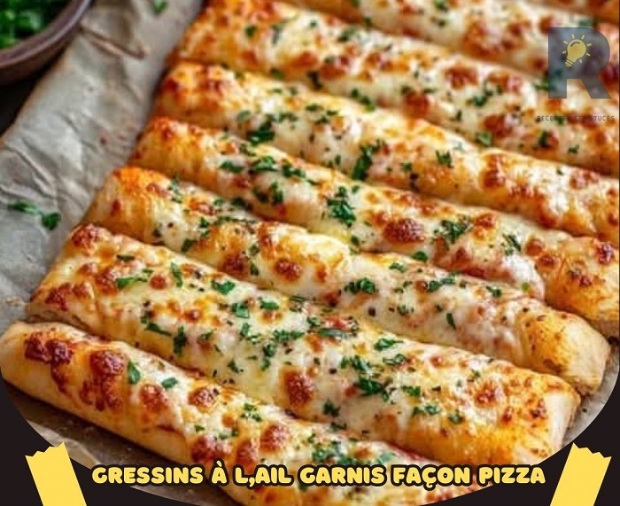 Gressins à l'Ail Garnis Façon Pizza
