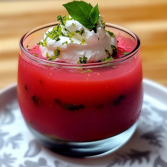 Verrine de Pastèque à la Menthe & Chantilly