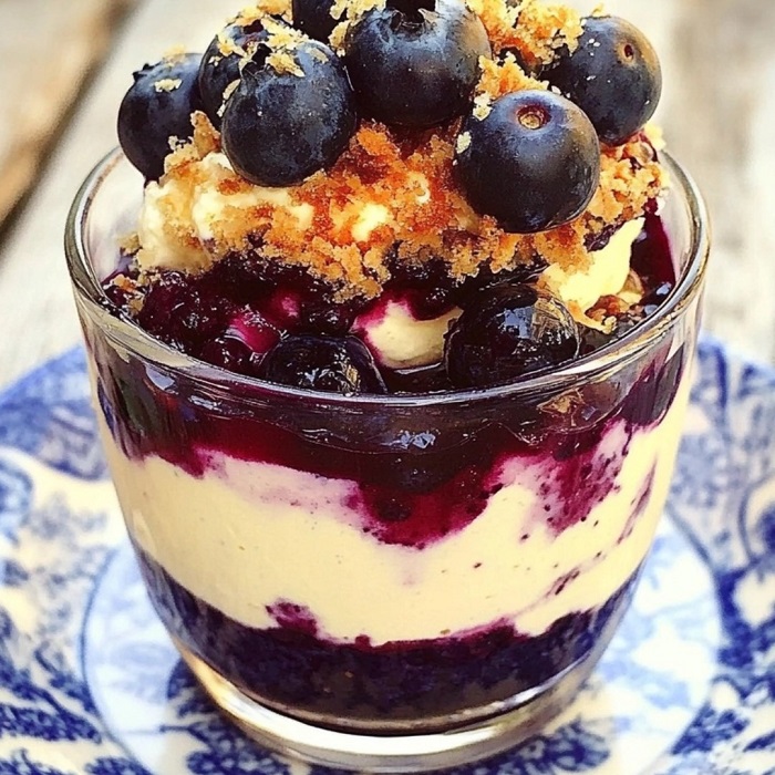 Verrine Myrtille-Cheesecake Crumble