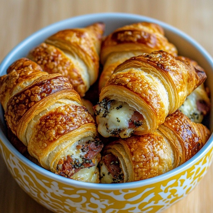 Mini Croissants Feuilletés Jambon-Fromage