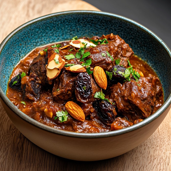 Tajine de Bœuf aux Pruneaux et Amandes