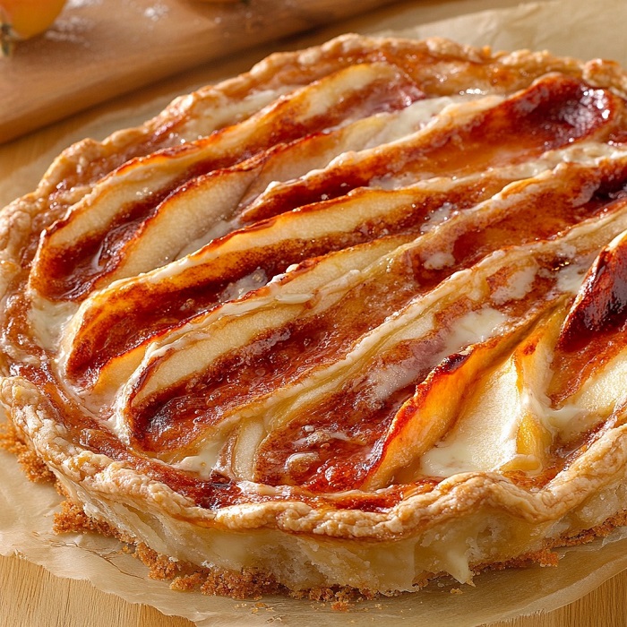 Tarte fine au camembert et aux pommes