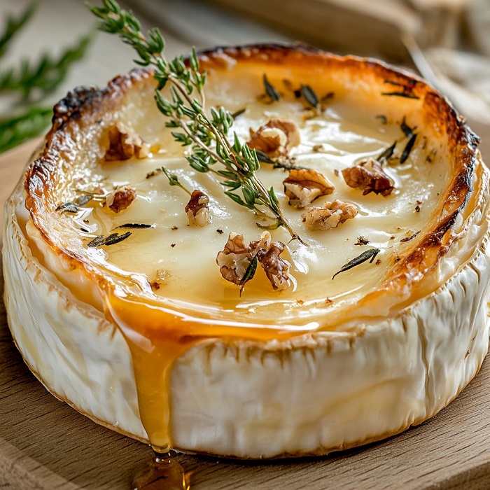 Camembert Rôti au Four, Miel et Noix