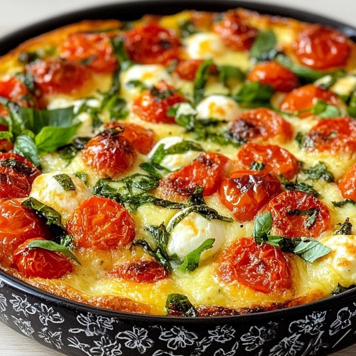 Clafoutis Salé aux Tomates Cerises et Mozzarella