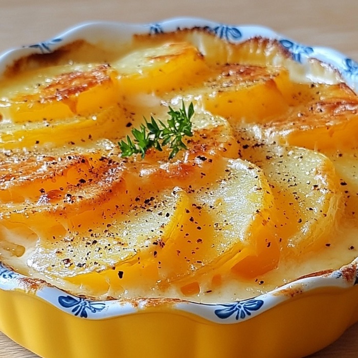 Gratin de pommes de terre au fromage fondant
