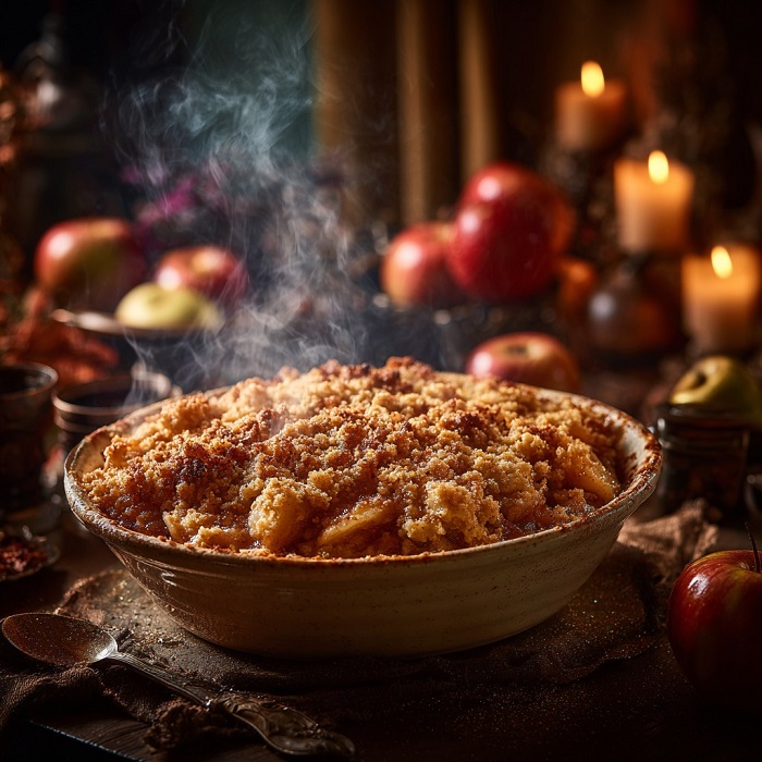 Le Crumble du Croque-Mitaine aux Pommes d’Or Maudites