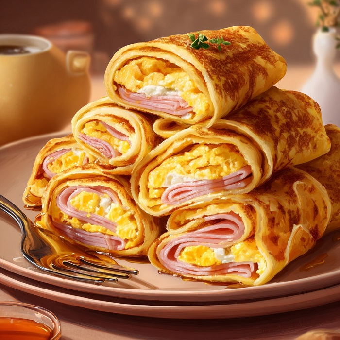 Roulés de Crêpes au Jambon et Œuf
