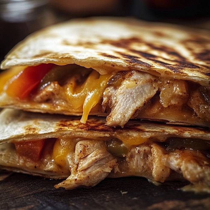 Quesadilla au Poulet Rôti & Poivrons Fondants