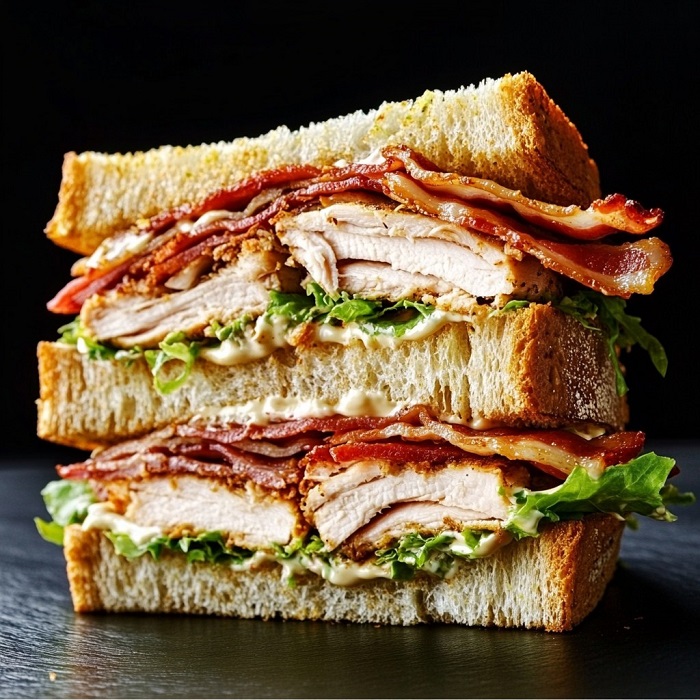 Sandwich Club au Poulet Rôti