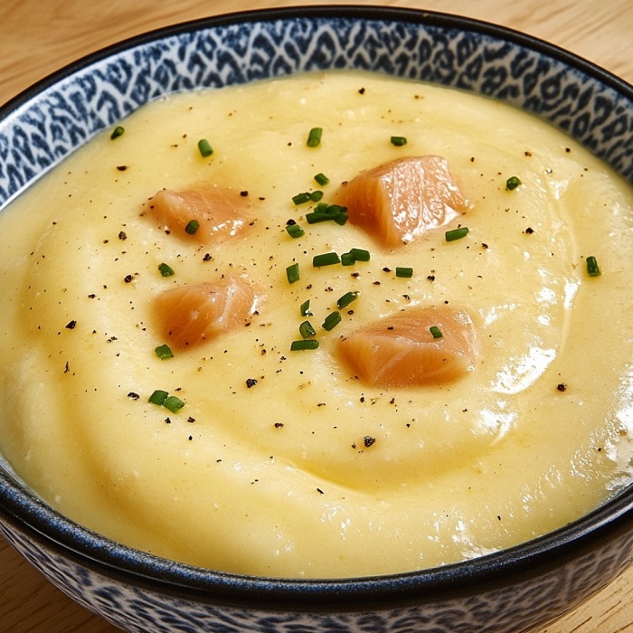 Aligot au Saumon Fumé & Ciboulette