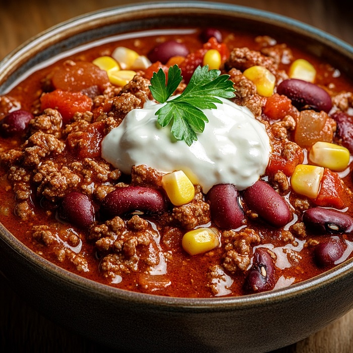 Chili con carne épicé aux haricots rouges