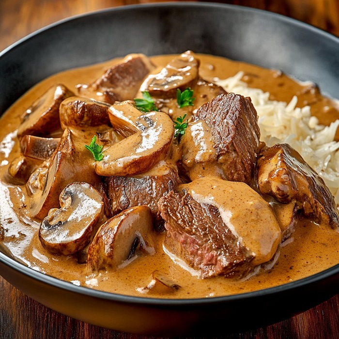 Bœuf Stroganoff aux Champignons