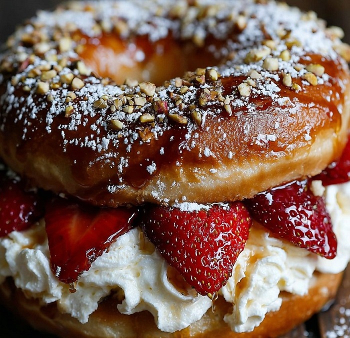 Bagel Sucré à la Chantilly & Fraises