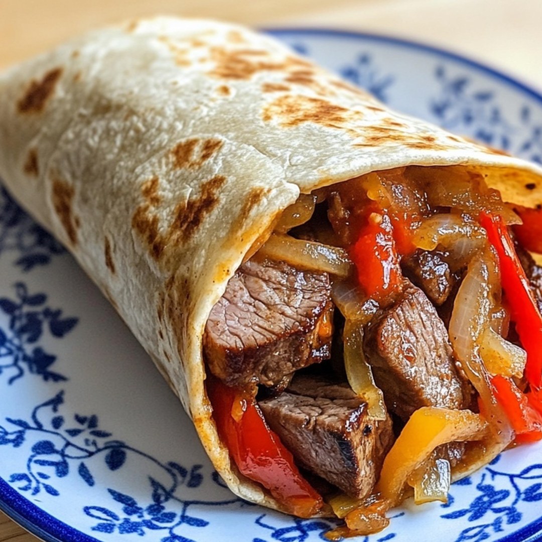 Burrito au Steak et Poivrons Grillés