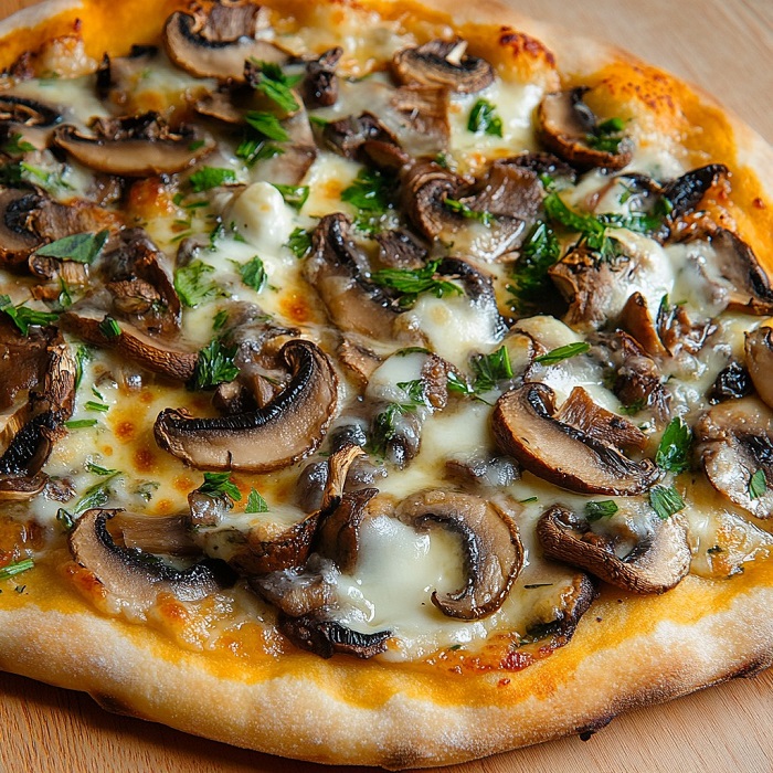 Pizza au Camembert et Champignons