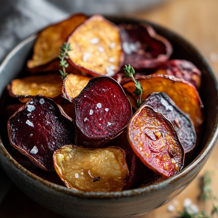 Chips de betterave au sel de mer et au thym