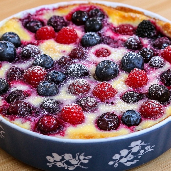 Clafoutis aux Fruits Rouges Mélangés