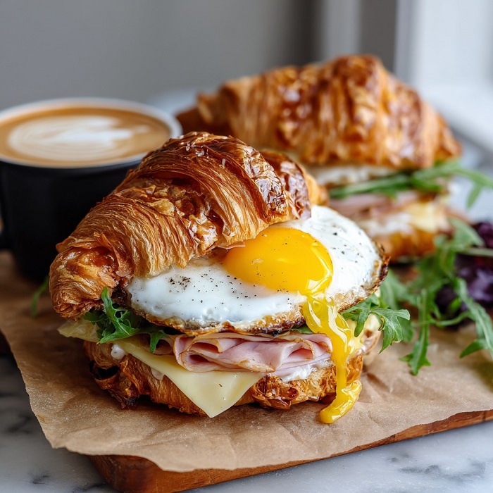 Croissant au Jambon et Œuf