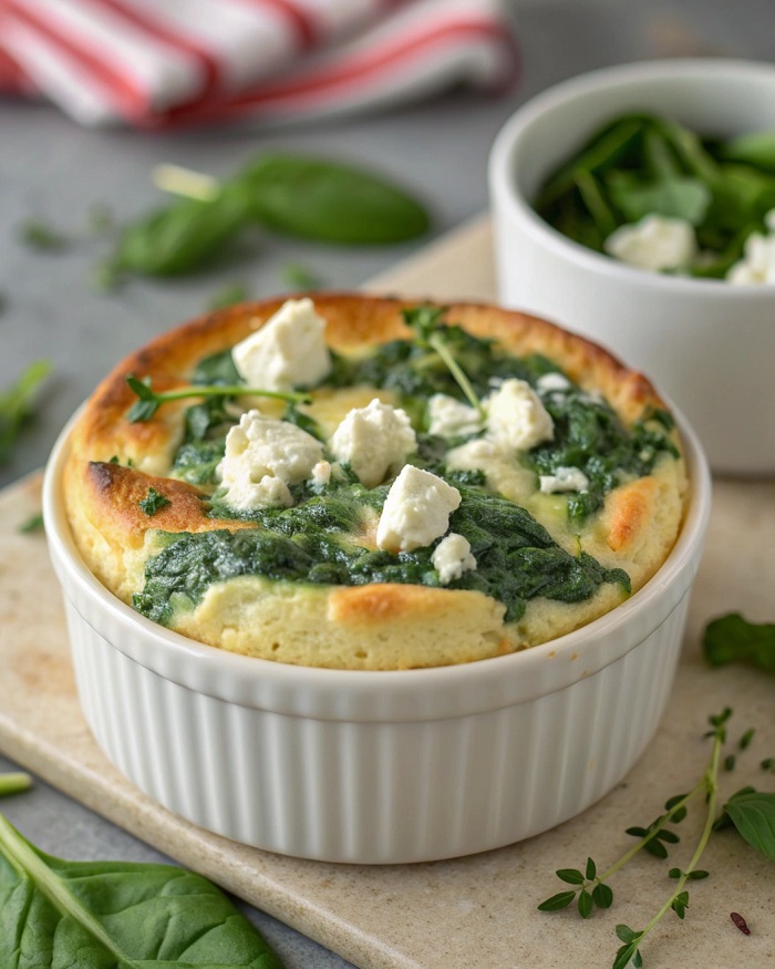 Soufflé aux Épinards & Feta