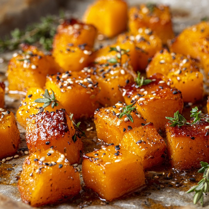 Butternut en cubes caramélisés au miel