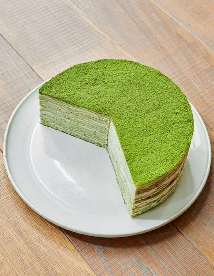 Gâteau aux crêpes matcha d'Hélène Darroze
