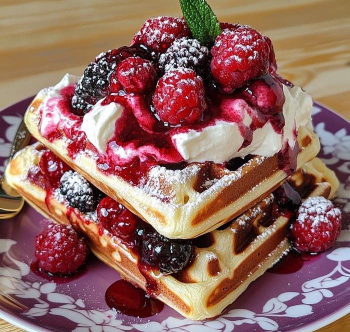 Gaufres Américaines Chantilly & Fruits Rouges