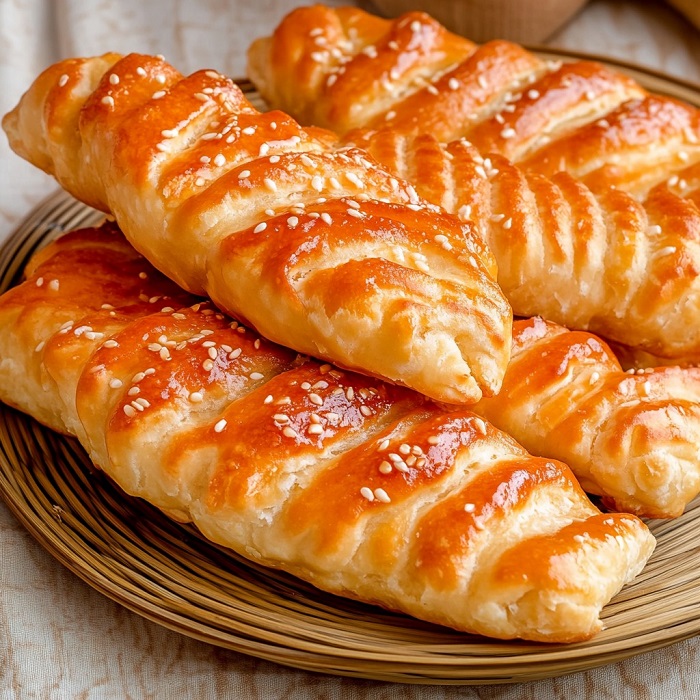 Feuilletés dorés au sésame