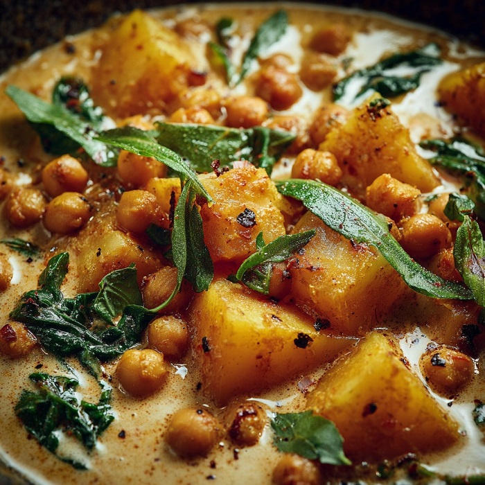 Ragoût de Pommes de Terre et Pois Chiches au Colombo