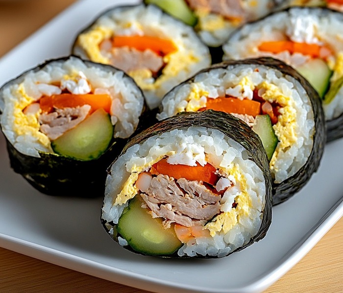 Kimbap au thon & légumes croquants