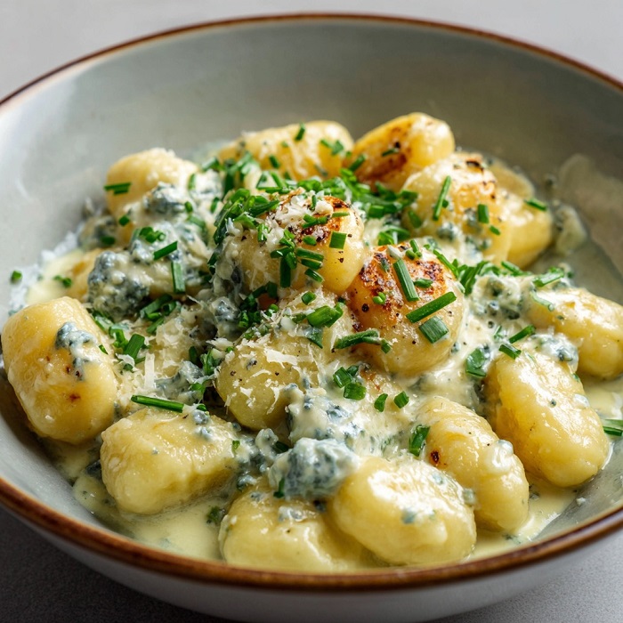 Gnocchis à la sauce crémeuse au bleu