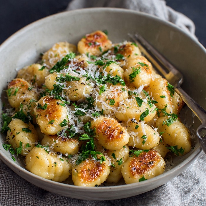 Gnocchis crémeux à l’ail et au parmesan