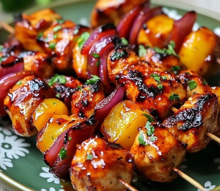 Brochettes de Poulet Marinées au Miel