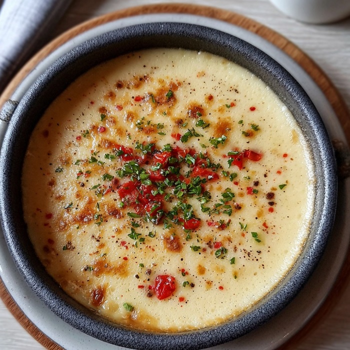 Sauce gratinée au parmesan et aux éclats de poivron