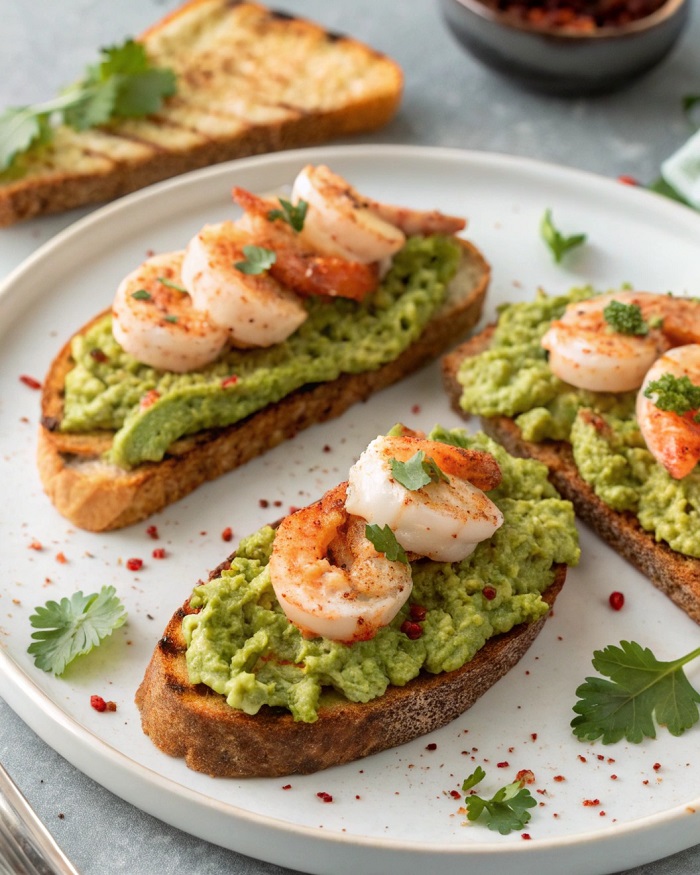 Toasts Avocat & Crevette
