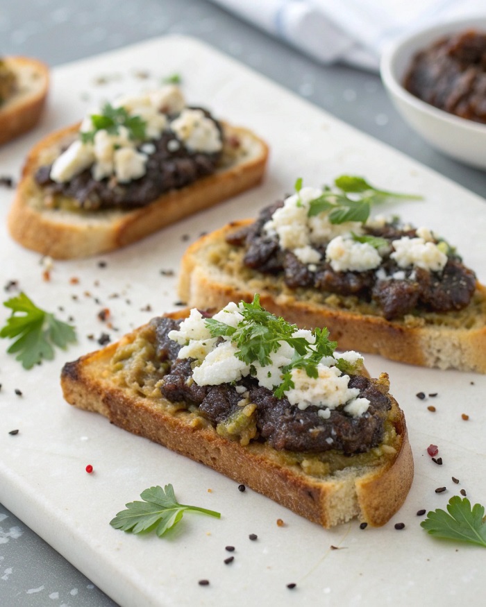 Toasts Tapenade d’Aubergine & Feta