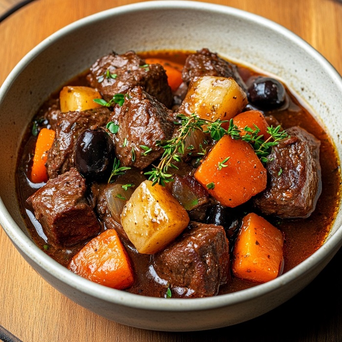 Daube Provençale (Bœuf mijoté au vin rouge)