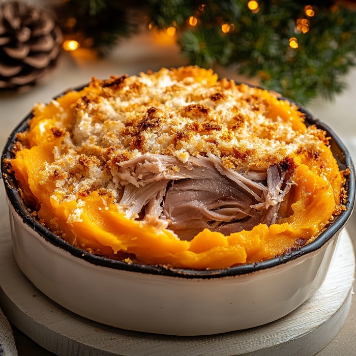 Cassolette de Parmentier de canard à la patate douce