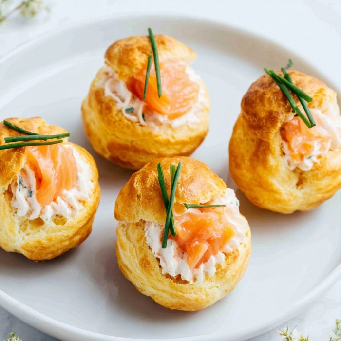 Choux Nuageux au Saumon Fumé et Fromage Frais