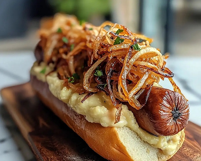 Aligot-Dog À La Truffe & Oignons Frits