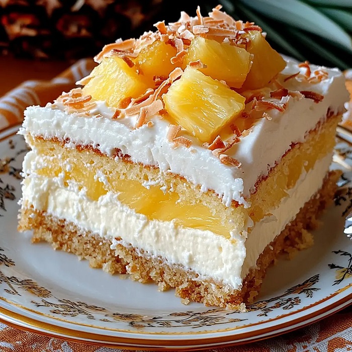 Gâteau au yaourt ananas et crème coco moelleux