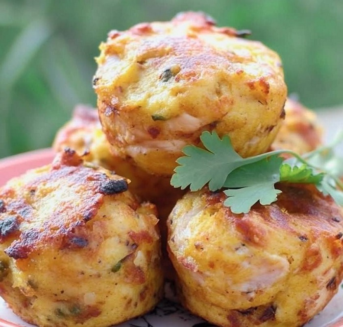 Muffins salés au poulet et curry
