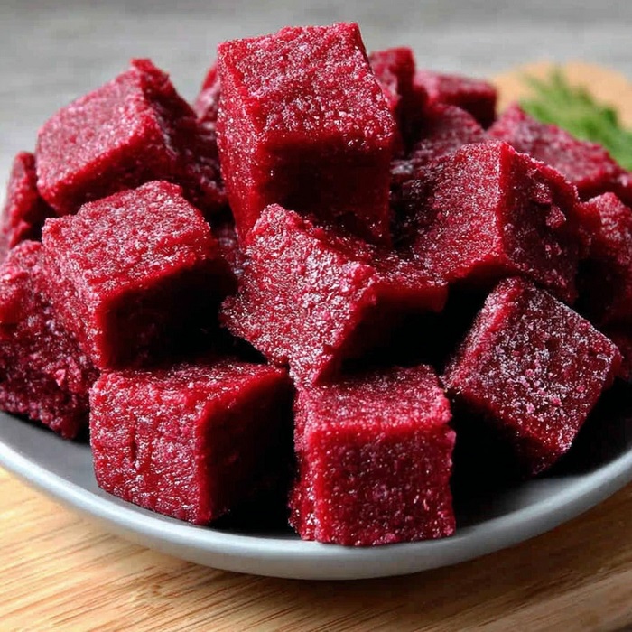 Pâtes de fruits framboise & eau de rose cristallisées