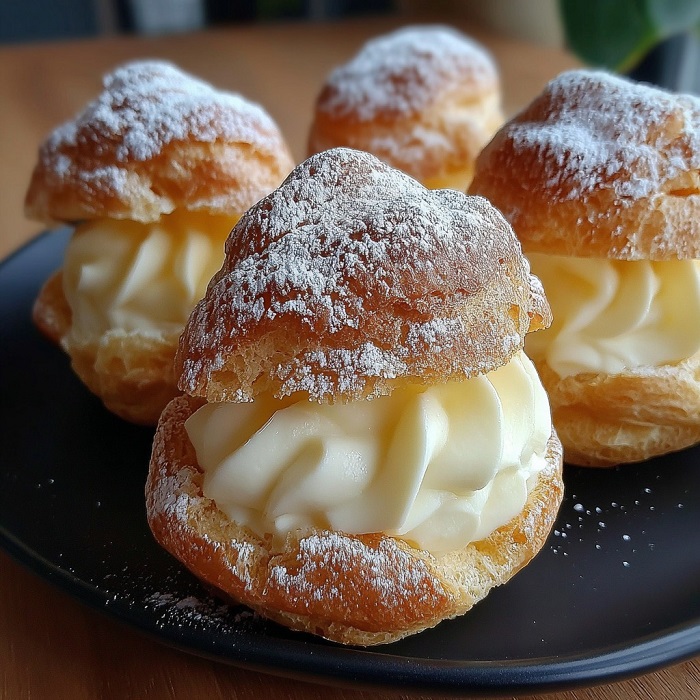Nuages de choux à la crème vanillée