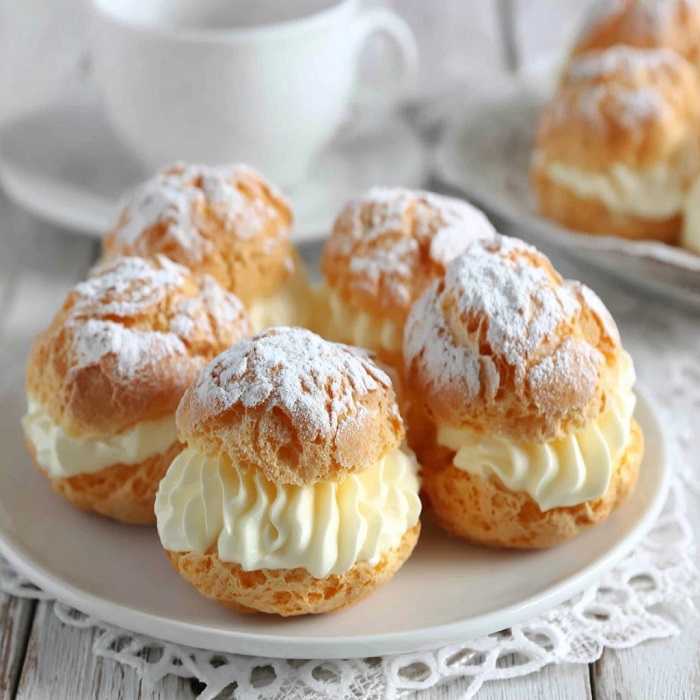 Nuages de choux à la crème légère