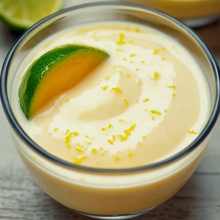 Crème coco–mangue citron vert en verrine