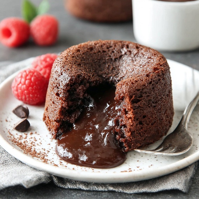 Fondant au chocolat noir – cœur coulant classique